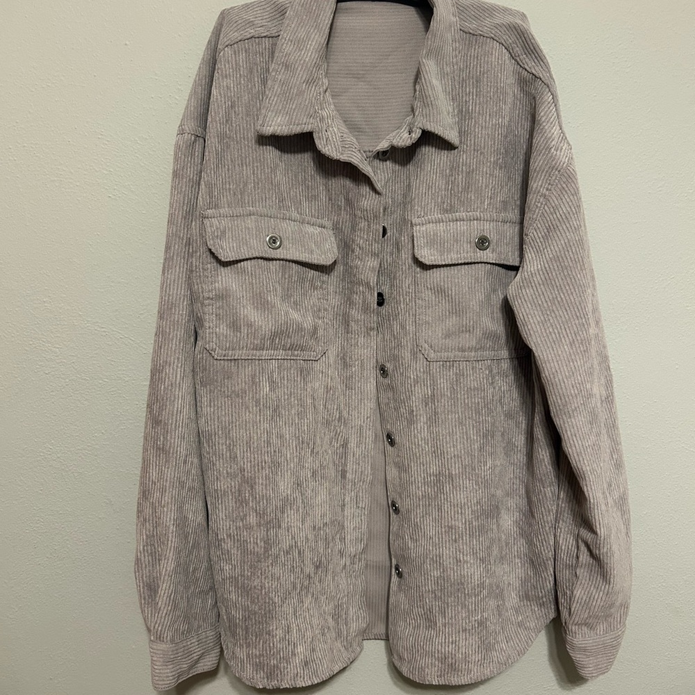 Gray Corduroy Flannel/button down
